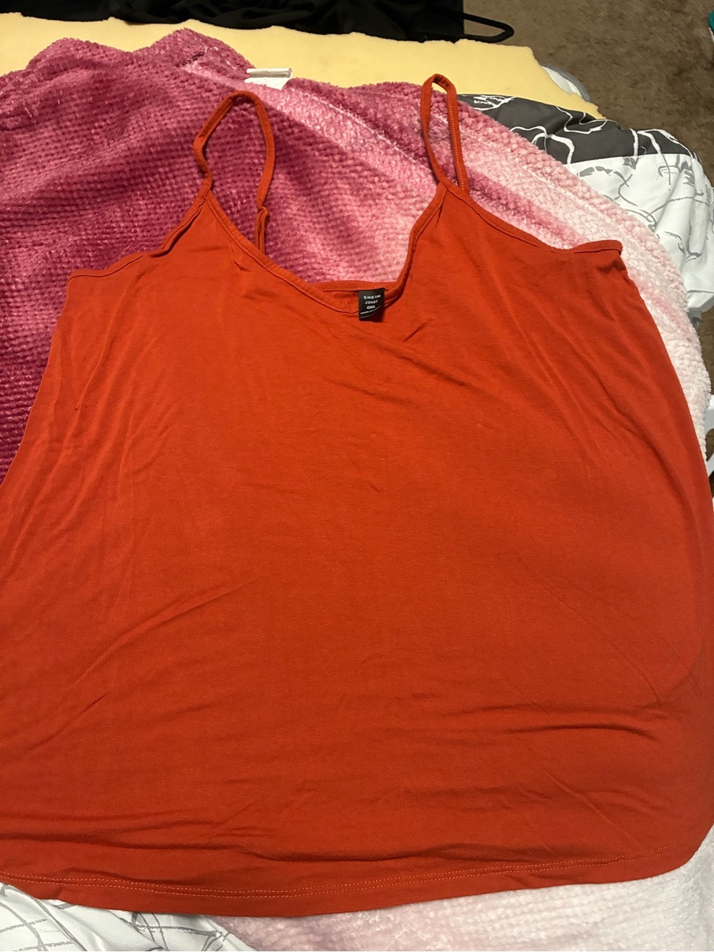 SHEIN Orange Spaghetti Strap Tank Top 0XL